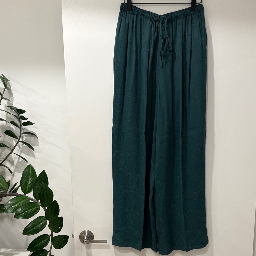 Carole Little Teal Wide-Leg Pants